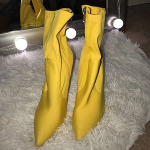 Yellow Heel Boots